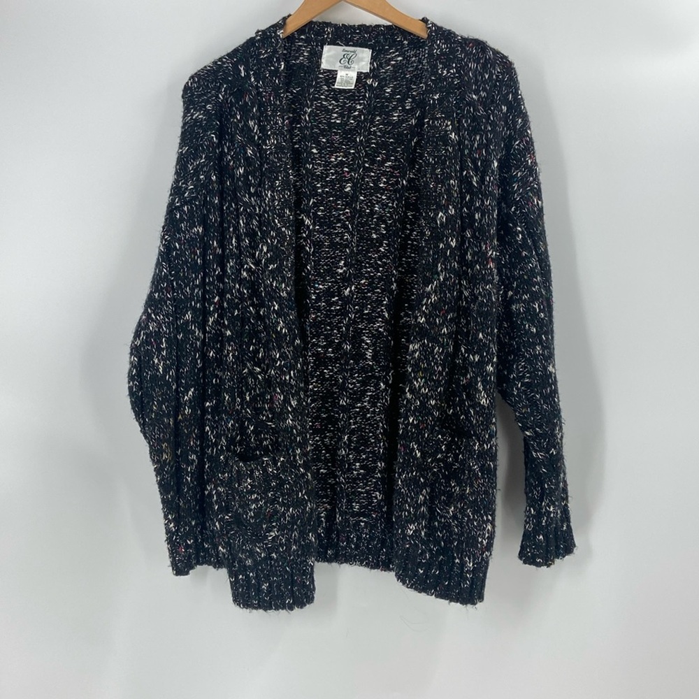 Wool blend cardigan sweater slouchy chunky  knit oversized button front sweater
